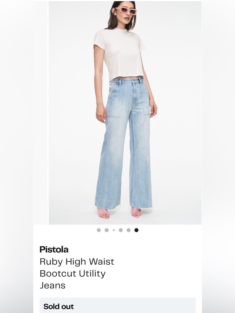 Pistola Ruby Light Blue High Rise Wide Leg Jeans